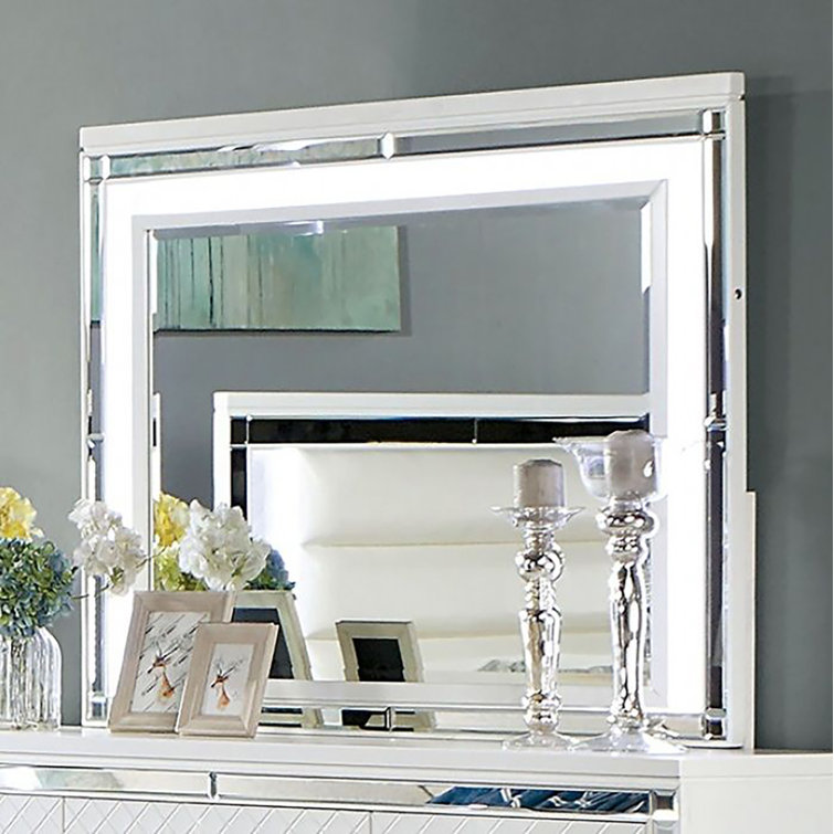 House of Hampton® Jadziah Wood Rectangle LED Dresser Mirror Wayfair